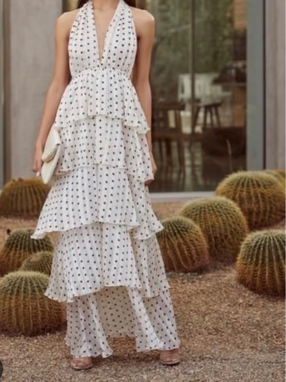 NWT fashion nova hitting the spot tiered polka maxi dress XL